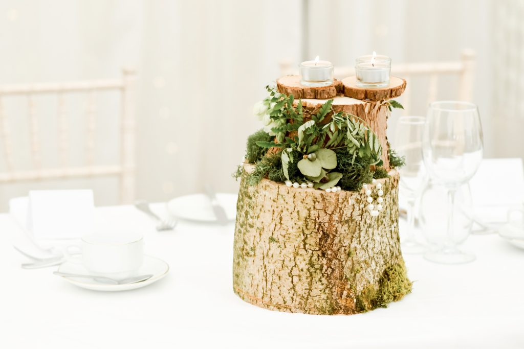 Rustic table decor at Drenagh Estate wedding