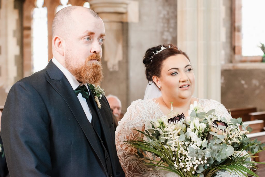 Emotional vows inside St Donard’s Community Church wedding ceremony